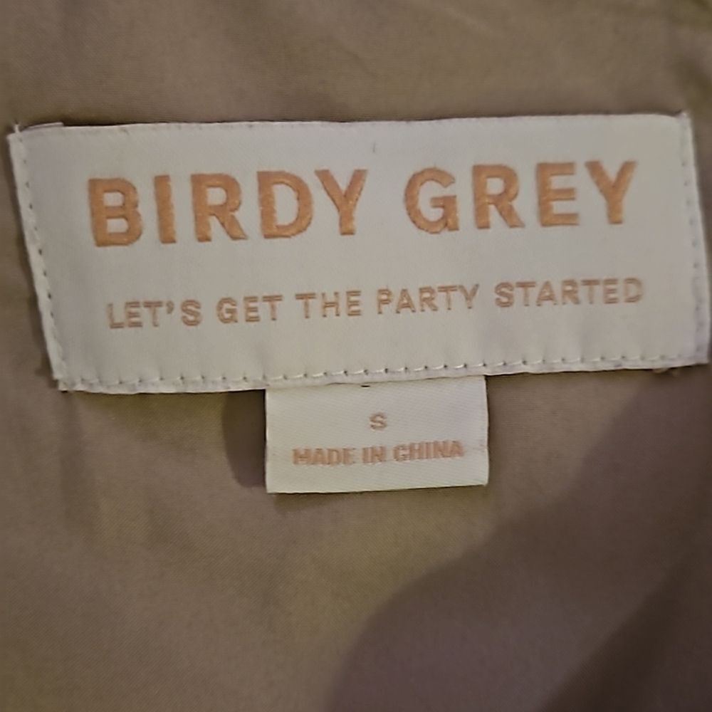 Birdy Grey Gold Satin Sleeveless Maxi Gown Slit Small - Picture 10 of 14